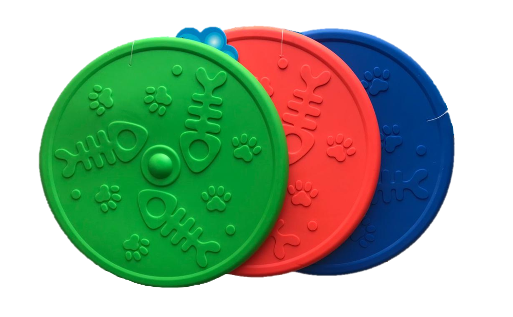 Pet Dog Toy Silicone Rubber Frisbee Flying Disc Assorted Colours 3043 A  (Parcel Rate)