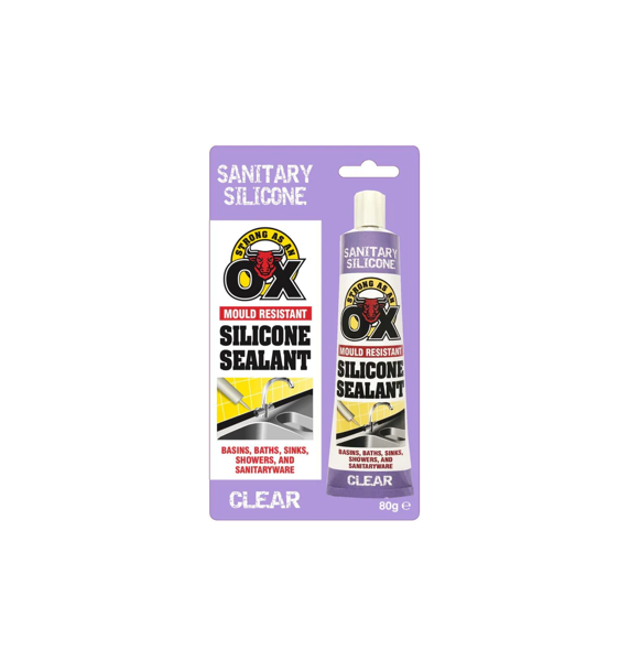 SAAO Clear Mould Resistant Silicone Sealant Clear 80g 3194 (Parcel Rate)