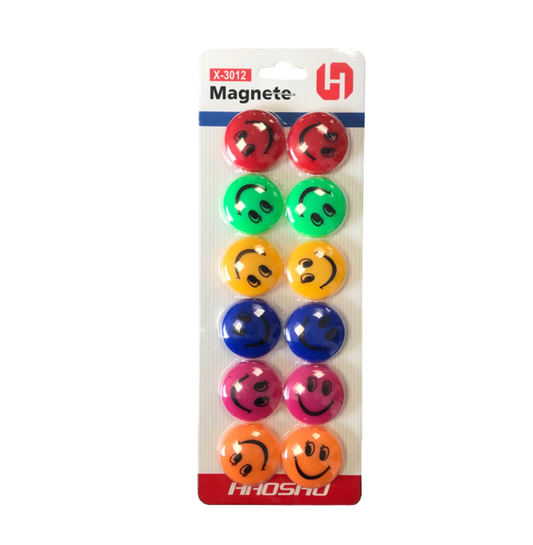 Fridge Freezer Magnets Smiley Face Pack of 12 Assorted Designs 4787 / 3567 (Large Letter Rate)