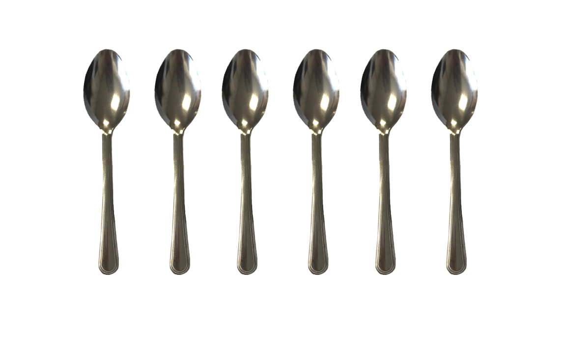 Stainless Steel Kitchen Tea Spoons 15 x 3.3 cm Pack of 6 4049 A (Parcel Rate)