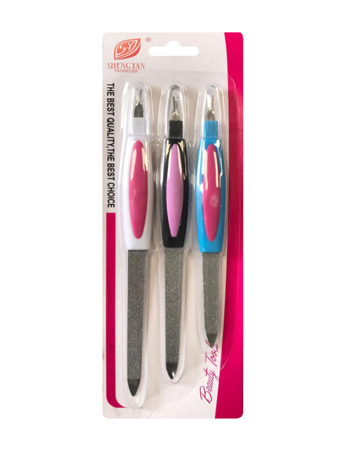 Metal Nail File and Dead Skin Remover Pack of 3 Assorted Sizes 7140 (Parcel Rate)