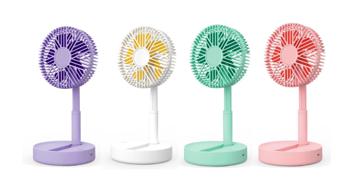 Adjustable Mini Desk Folding Fan 14 x 23 cm USB Rechargeable Assorted ...