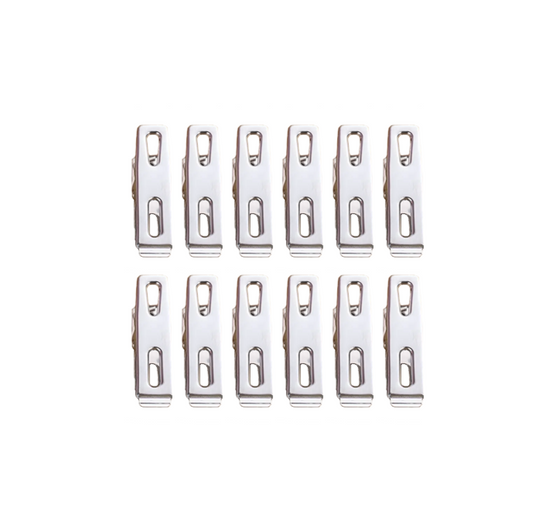 Metal Laundry Clothes Pegs Clips 4.5 x 1 cm Pack of 12 7473 (Parcel Rate)