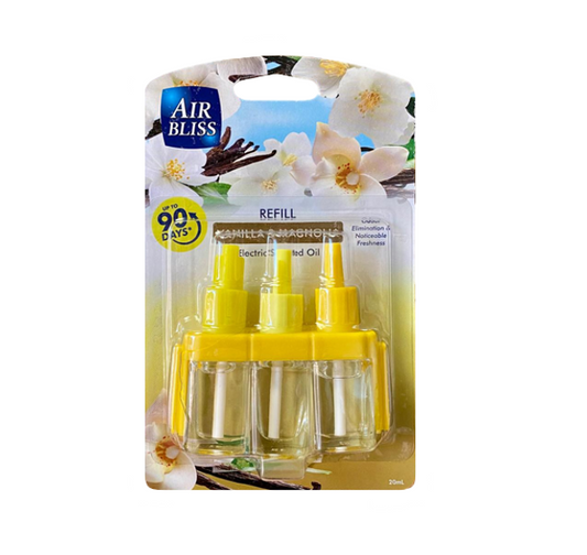 Air Bliss Air Freshener Scented Oil Plug In Refill 20ml Vanilla & Magnolia AVM (Parcel Rate)