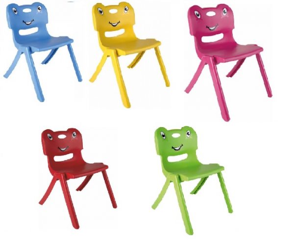 Gizem Children's Plastic Chair 50 x 26 cm Frog Animal Design Assorted Colours CT031 A (Big Parcel Rate)