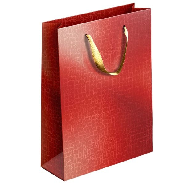 Embossed Metallic Paper Gift Bag Large Assorted Colours P1901 (Parcel Rate)