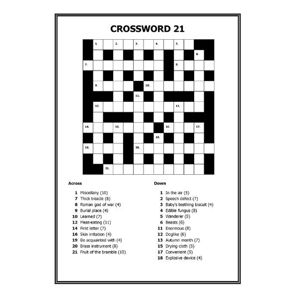 Mega Large Print Modern Crossword Book 1 P2960 (Parcel Rate)