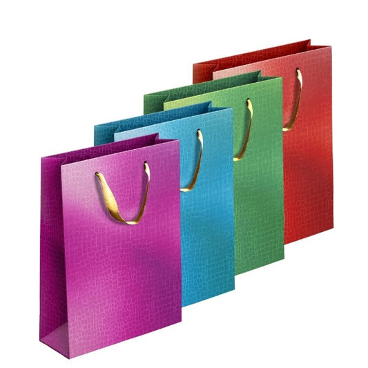 Embossed Metallic Paper Gift Bag Medium Assorted Colours P1900 (Large Letter Rate)