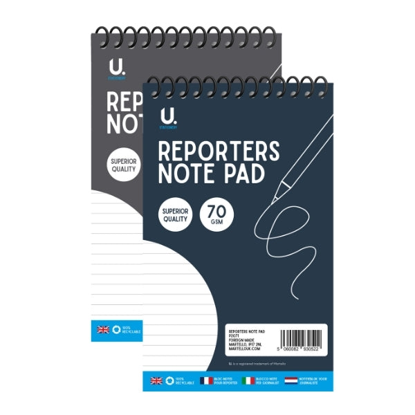 Reporters Note Pad 72 Pages 22 x 13 cm P2071 (Large Letter Rate)