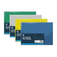 A4 Elastic School File Folder Assorted Colours P2752 (Parcel Rate)