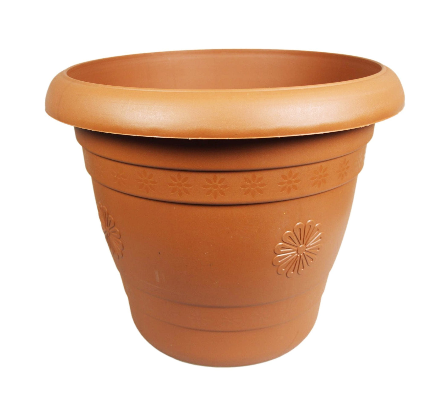 Plastic Garden Flower Plant Pot 30 x 28cm Brown (Parcel Rate)