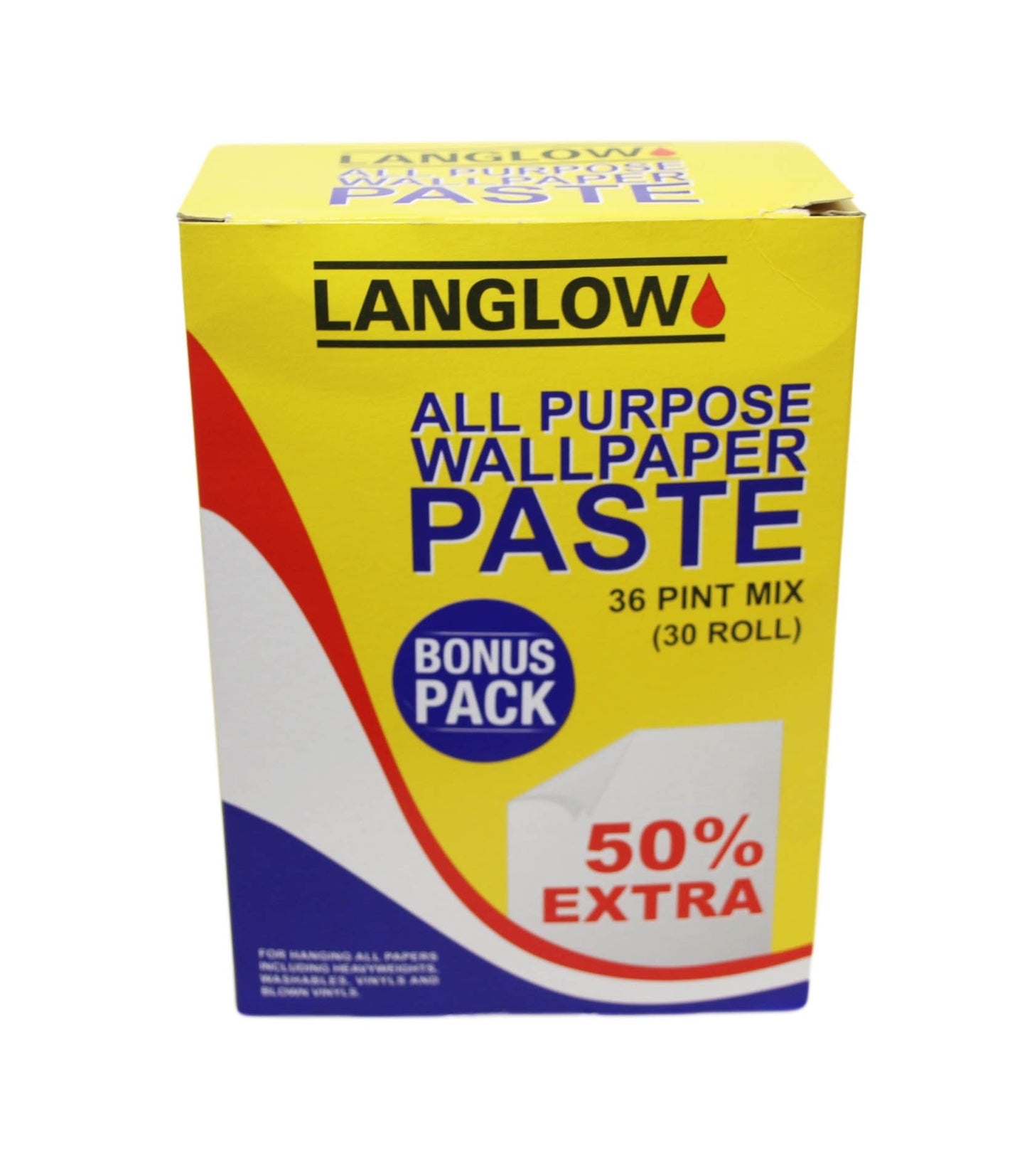 Langlow Classic All Purpose Wallpaper Paste 36 Pint Mix 0744 / 61-26 (Parcel Rate)