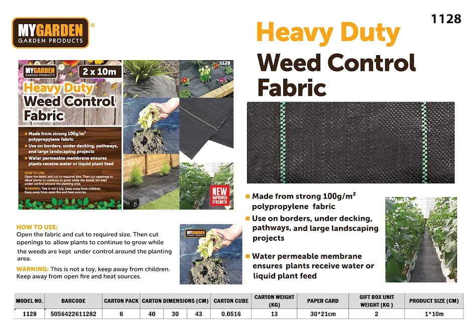 Garden Heavy Duty Weed Control Fabric 2 x 10m 1128 (Parcel Rate)