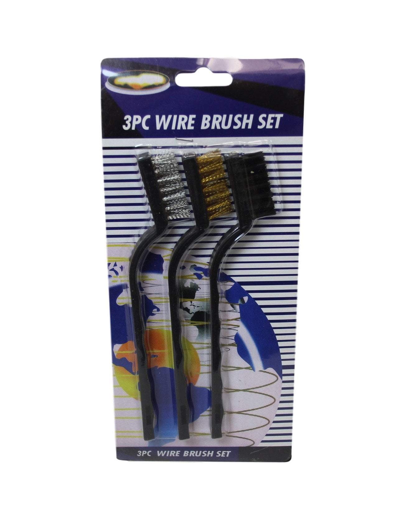 Steel Brass Nylon Wire Cleaning Brush Set of 3 17 cm 2000 (Parcel Rate)