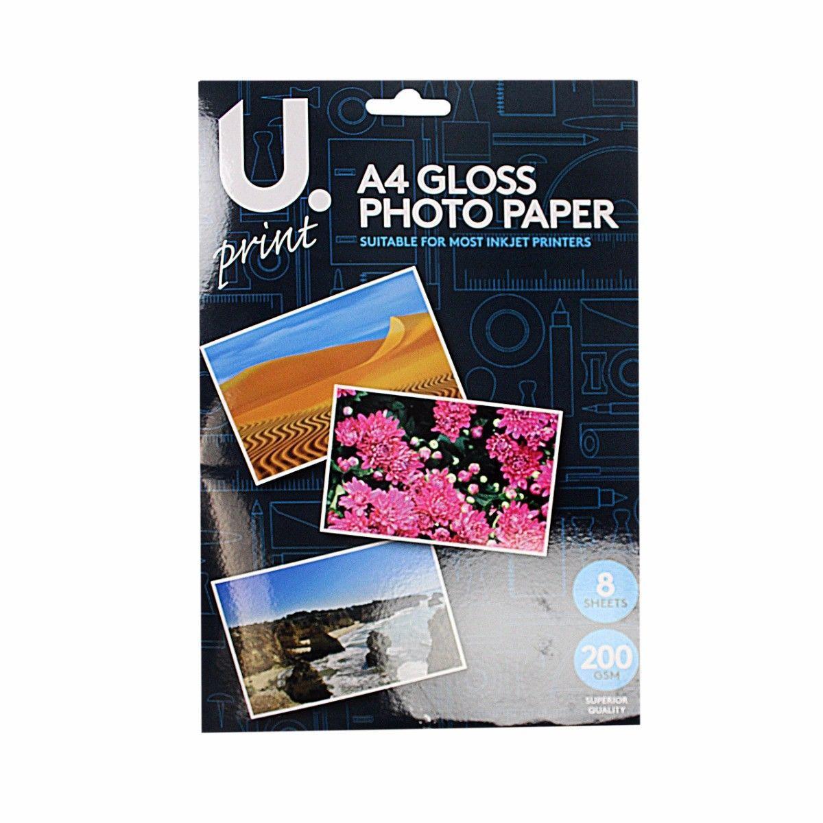 A4 Gloss Photo Paper Includes 8 Sheets 200GSM Superior Quality P2379 ...