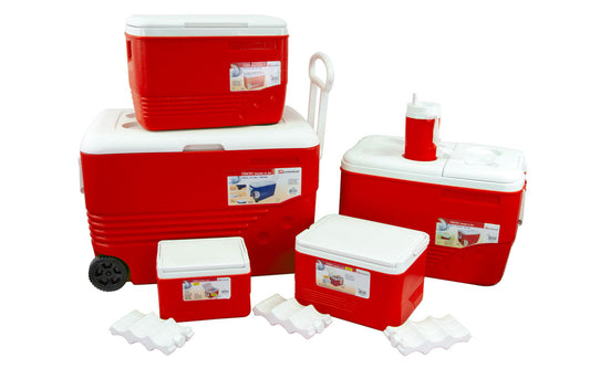 Ice Chest Cooler Box Set of 6 Red 1.25L / 6L / 14L / 31L / 60L 80153508B (Big Parcel)