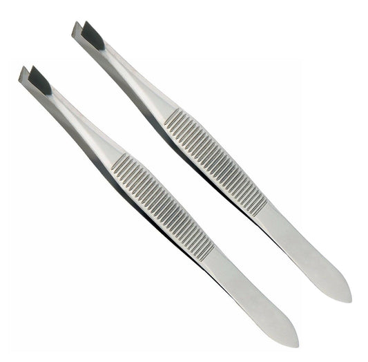 2 Pack Stainless Steel Tweezer Set Straight Tip Tweezer 9cm 5773 (Large Letter Rate)