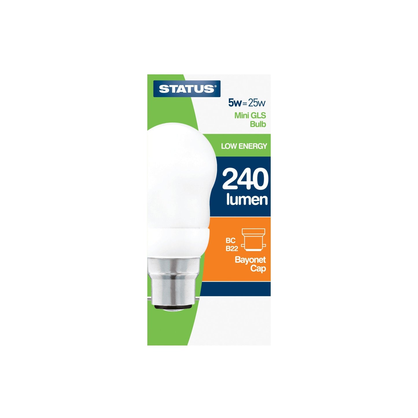 Status 5W Mini GLS Bulb Low Energy 240 Lumen BC B22 Bayonet Cap 5SLEMPBCB115 (Parcel Rate)