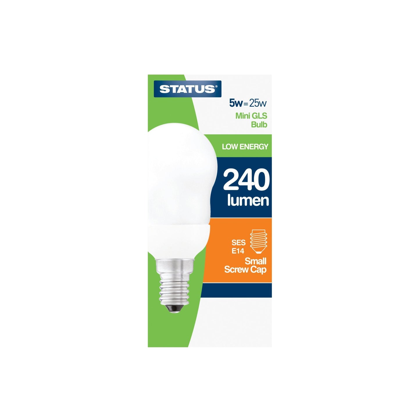 Status 5W Mini GLS Bulb Low Energy 240 Lumen SES E14 Small Screw Cap 5SLEMPSESB115 (Parcel Rate)