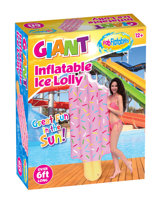 Giant Inflatable Ice Cream Lolly Swimming Pool Bed Over 6 FT Long 6016 (Parcel Rate)