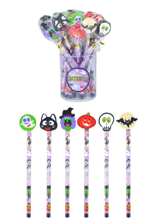 Halloween Themed Eraser Rubber Topped Pencil Assorted Designs V51650 (Parcel Rate)