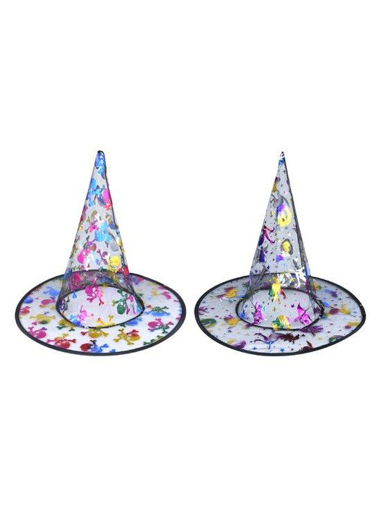 Multicoloured Kids Witch Halloween Fancy Dress Hat Assorted Colours V57026 A  (Parcel Rate)